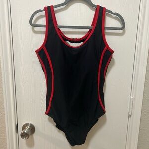 Catalina Black And Red One Piece Swimsuit Size XL